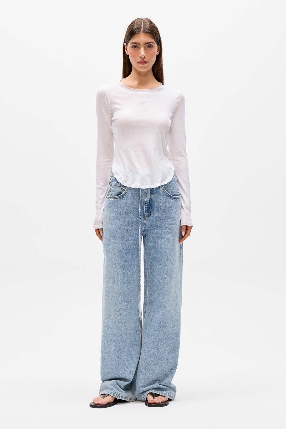 FREYA LONG SLEEVE TEE - SNOW WHITE