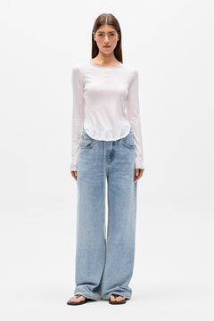 FREYA LONG SLEEVE TEE - SNOW WHITE