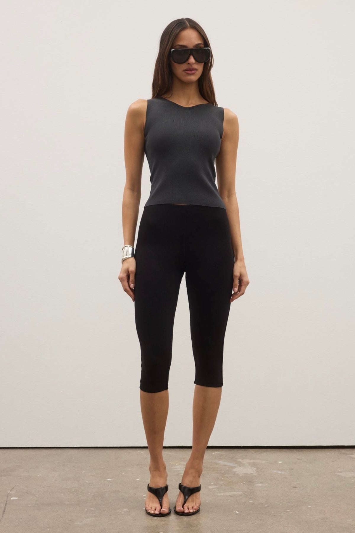 Elena Fine Knit V Neck Top in Liberty, view 1, Bayse Brand