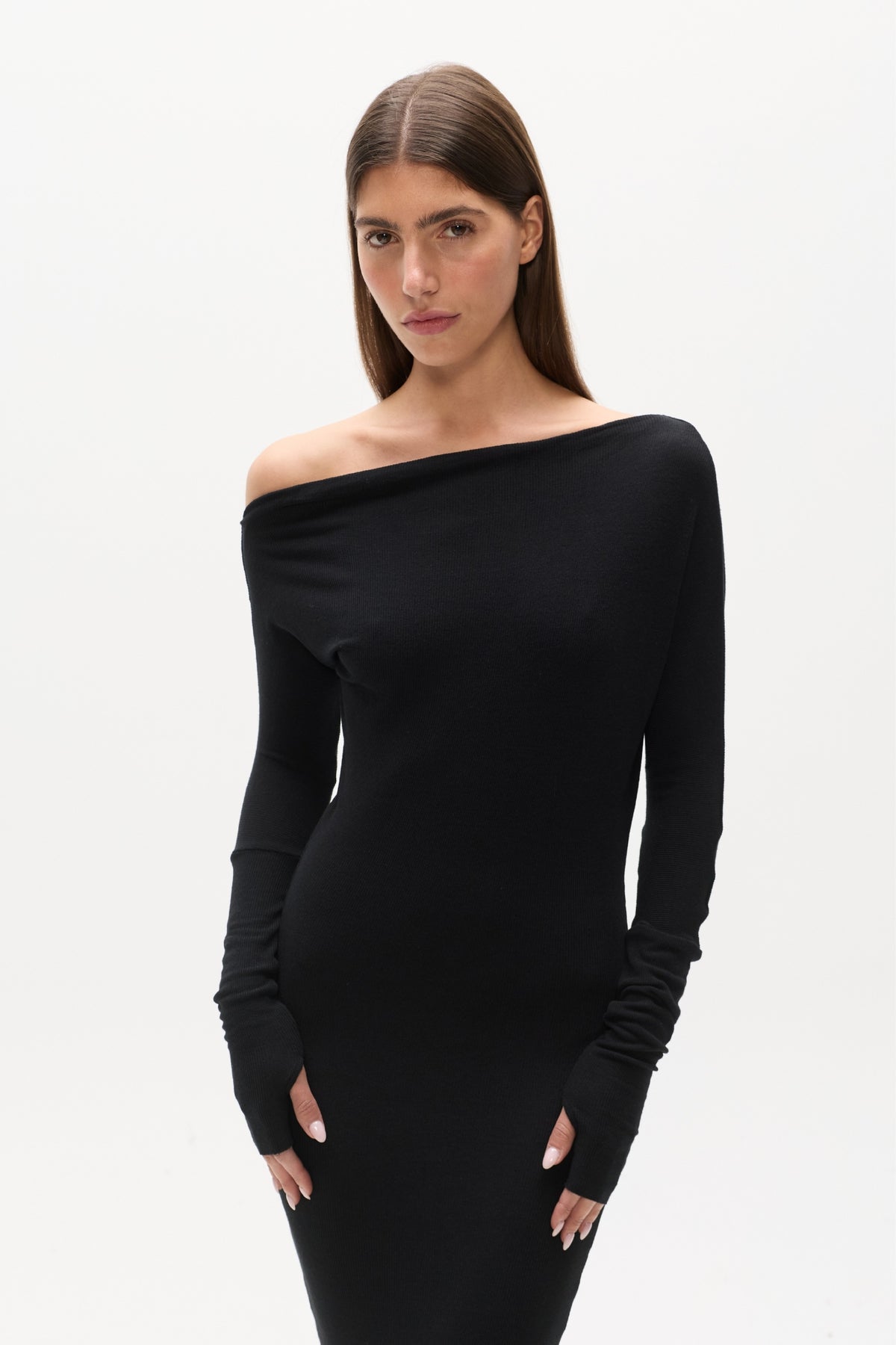 GISELLE KNIT MAXI DRESS - BLACK