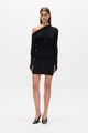 GISELLE KNIT MINI DRESS - BLACK