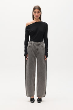 GISELLE KNIT TOP - BLACK