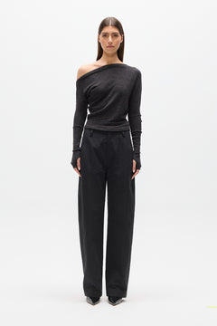 GISELLE KNIT TOP - HEATHER GREY MARLE
