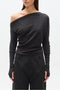 GISELLE KNIT TOP - HEATHER GREY MARLE