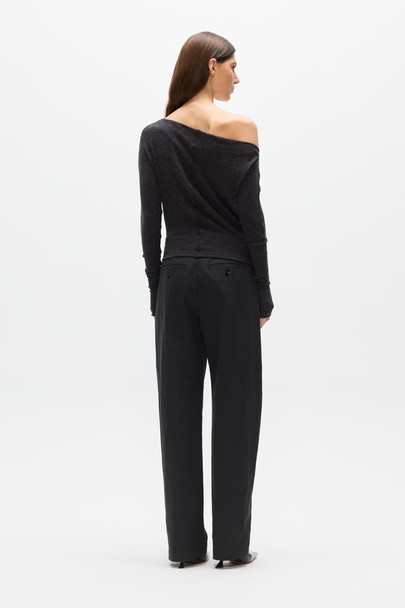 GISELLE KNIT TOP - HEATHER GREY MARLE
