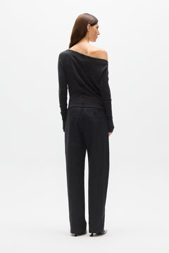 GISELLE KNIT TOP - HEATHER GREY MARLE