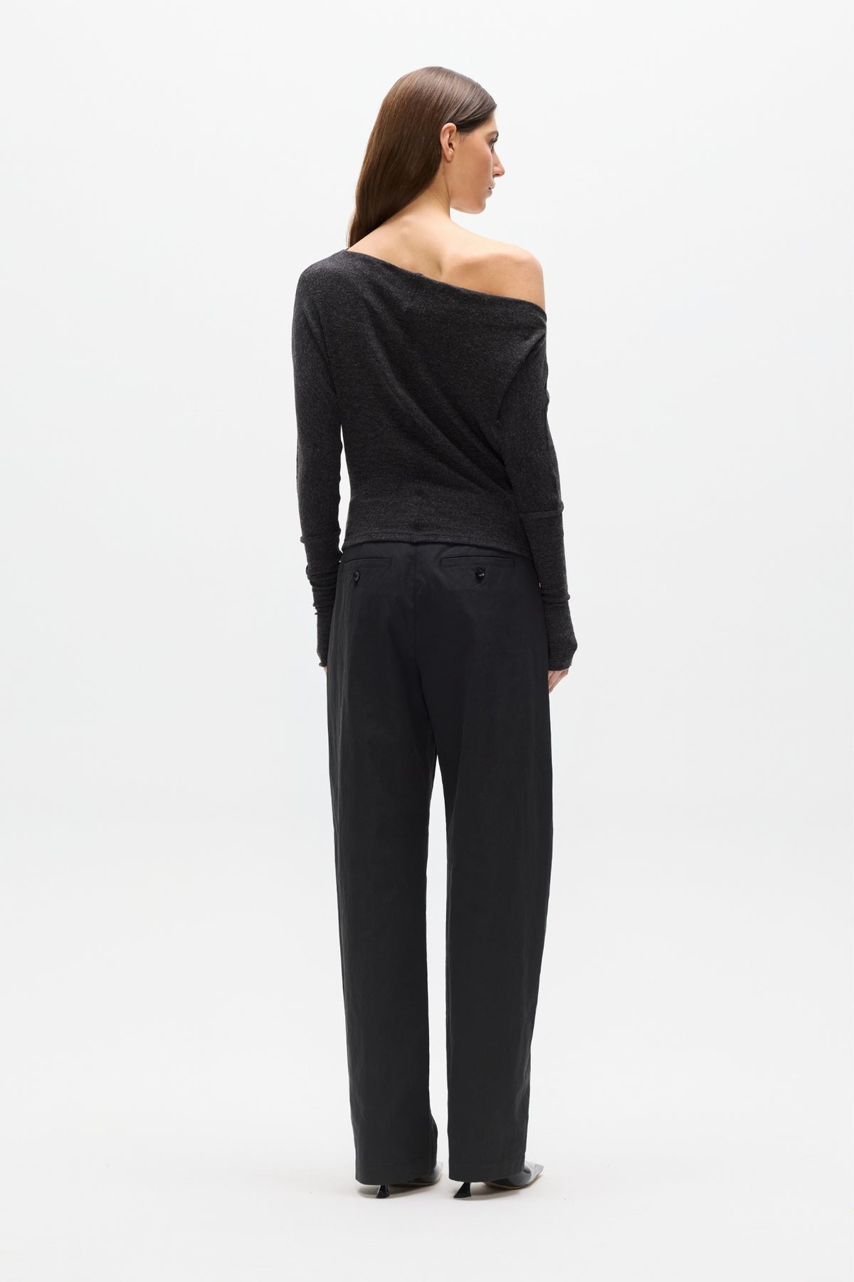 GISELLE KNIT TOP - HEATHER GREY MARLE