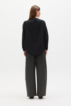 Halthea Draped Twist Top in Black, view 6, Bayse Brand