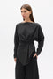 HALTHEA TOP - CHARCOAL PINSTRIPE