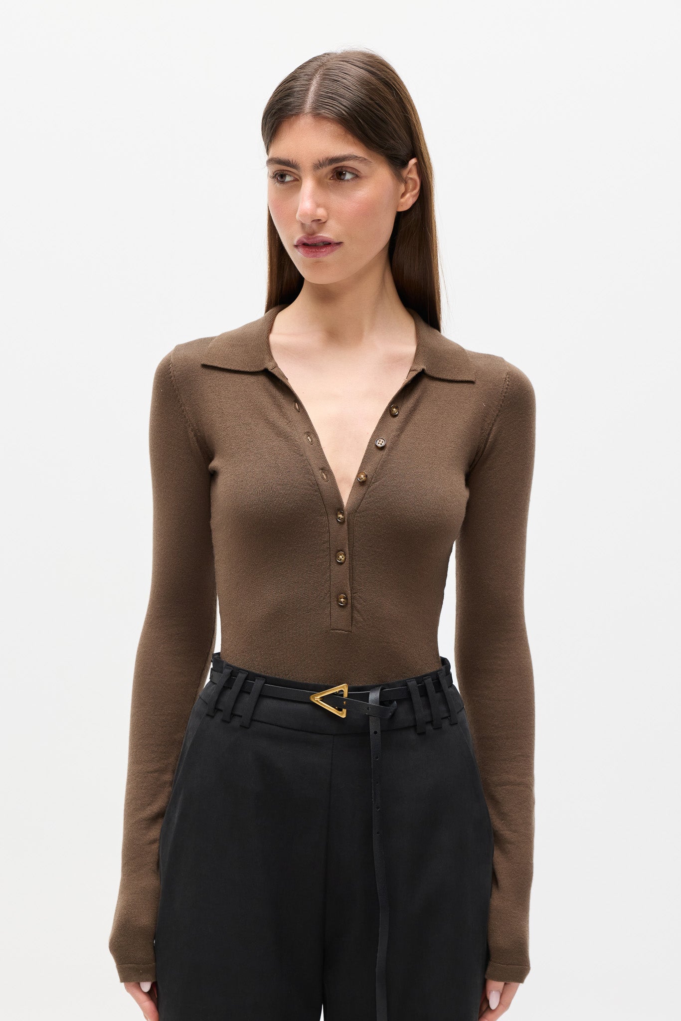 HALSTON BODYSUIT - CAFE