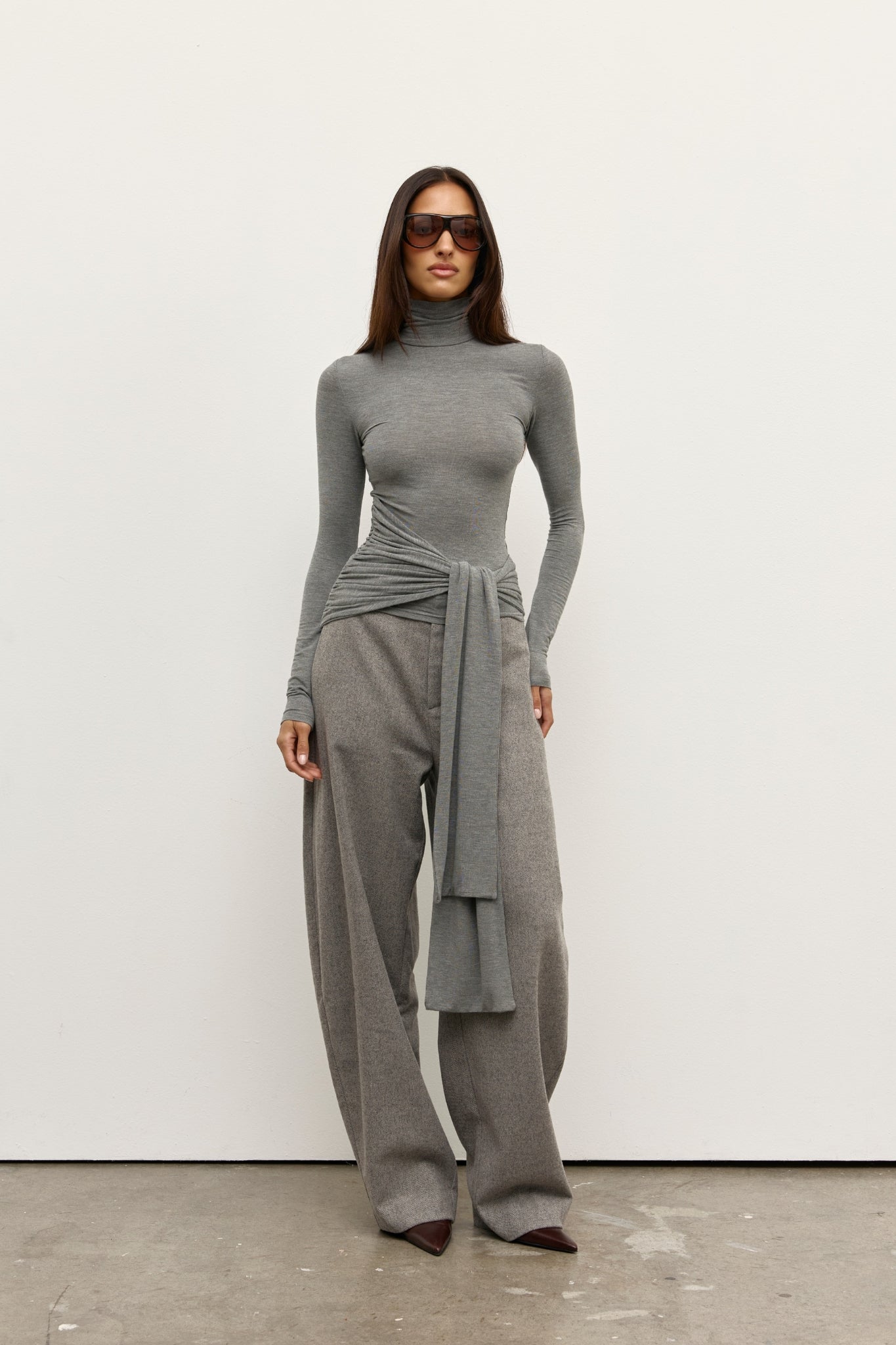 ISLEY TOP - LIGHT GREY MARLE