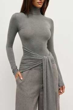 ISLEY TOP - LIGHT GREY MARLE