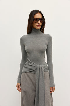 ISLEY TOP - LIGHT GREY MARLE