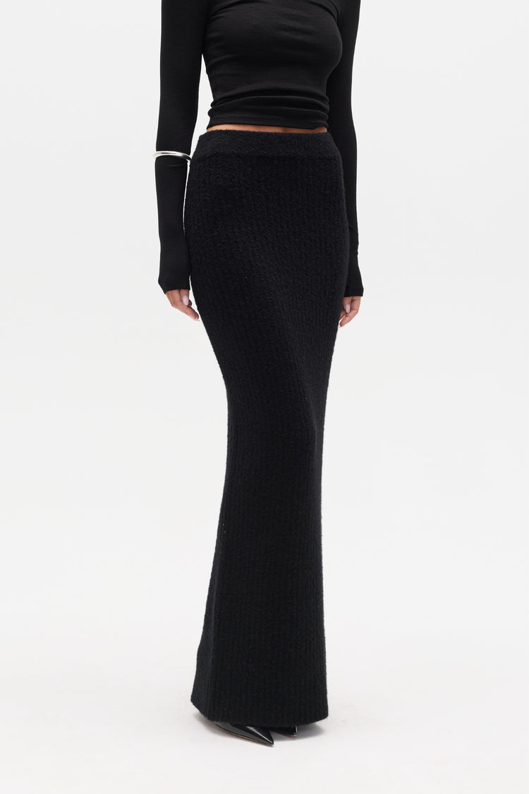IVER KNIT SKIRT - BLACK
