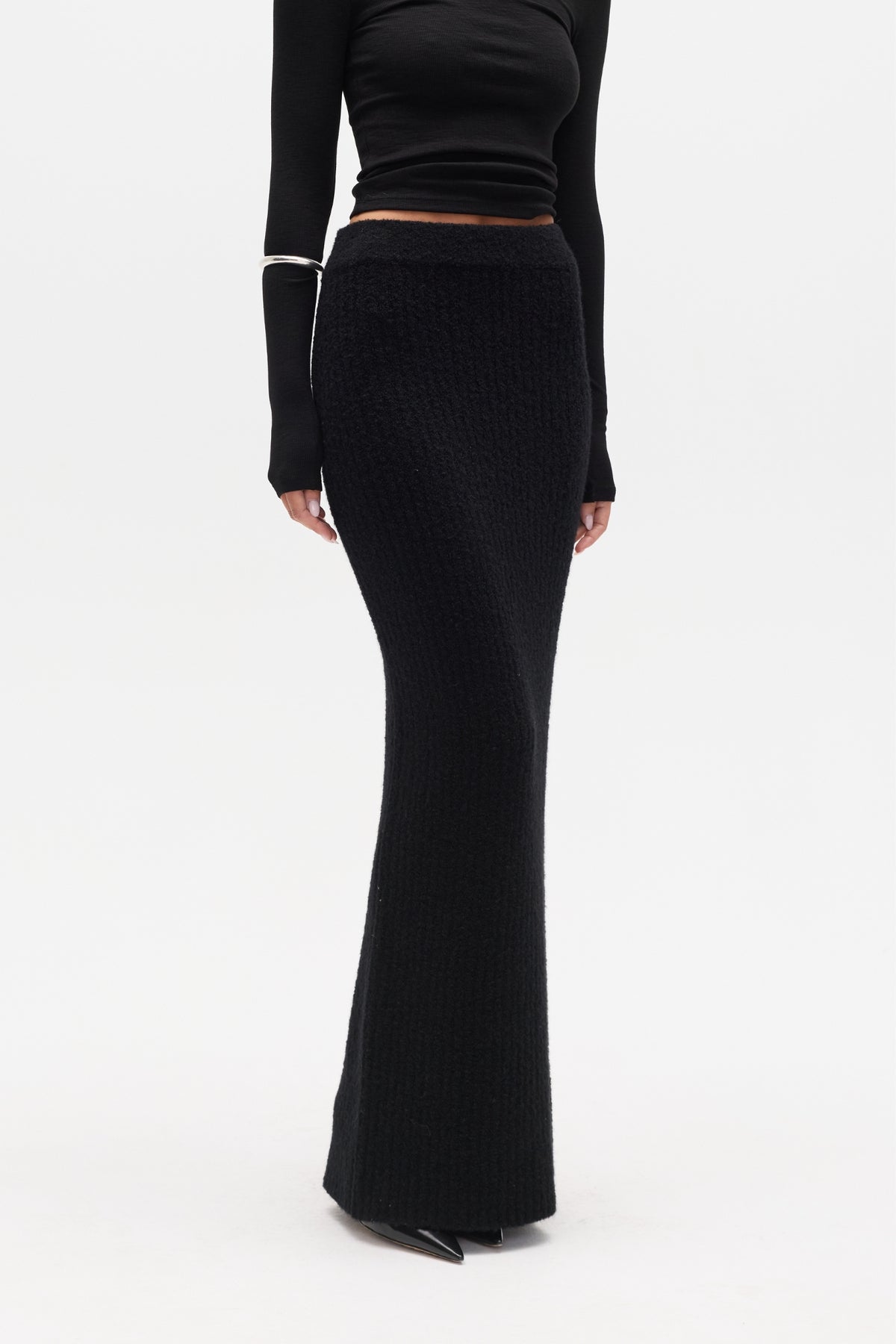 IVER KNIT SKIRT - BLACK
