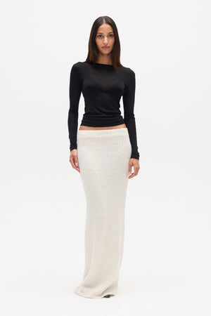 IVER KNIT SKIRT - WHITE