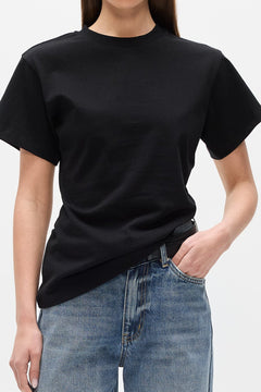 Java Cotton Crew Neck Tee in Black, view 4, Bayse Brand