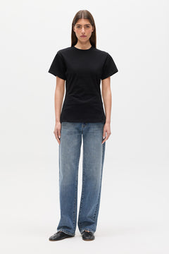 Java Cotton Crew Neck Tee in Black, view 1, Bayse Brand