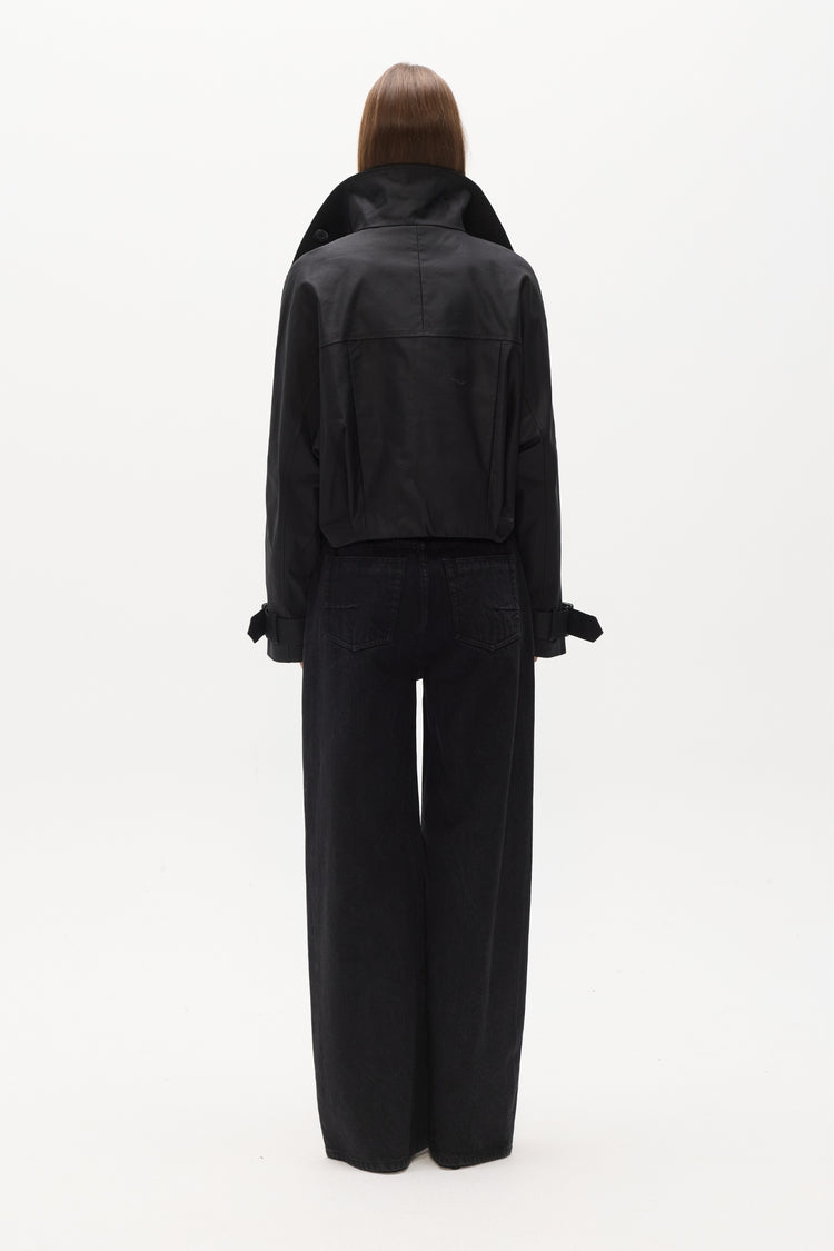 KOA CROPPED COAT - BLACK
