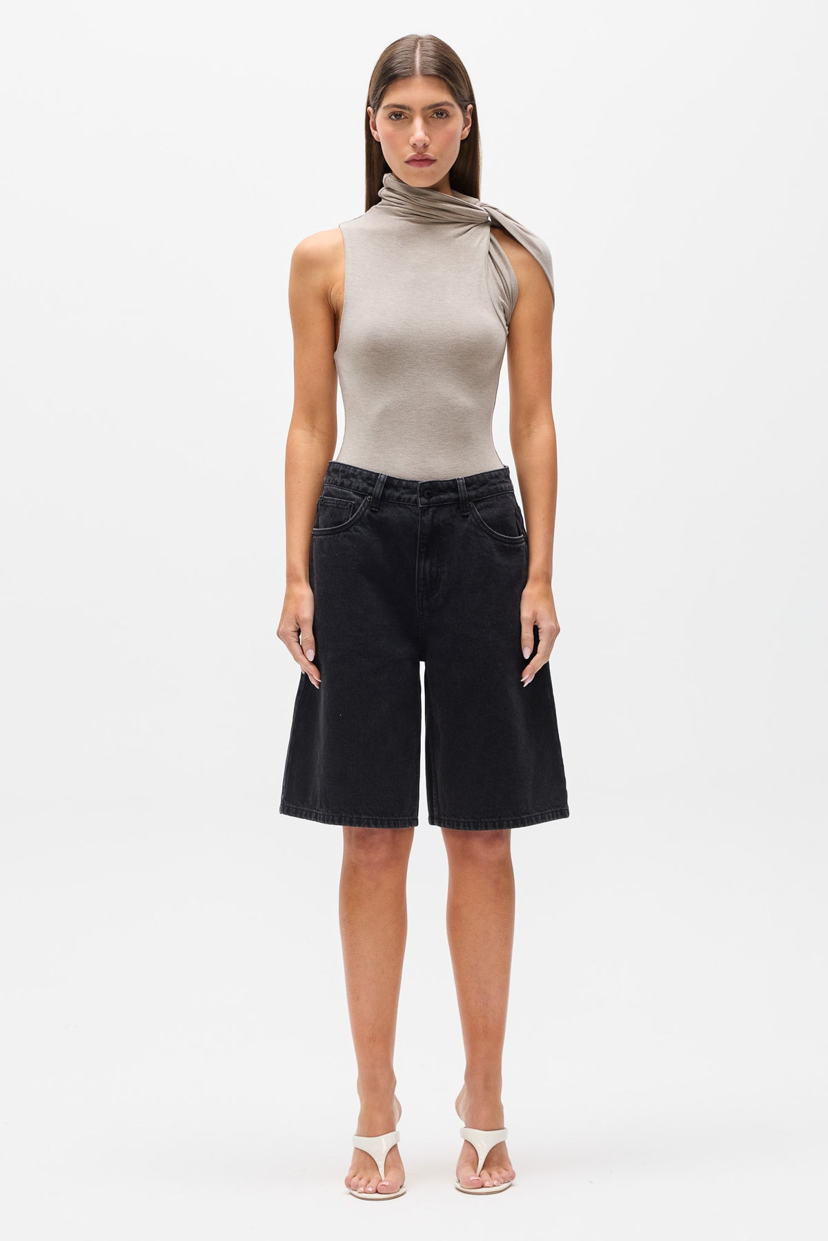 KADIA TOP - LIGHT GREY MARLE