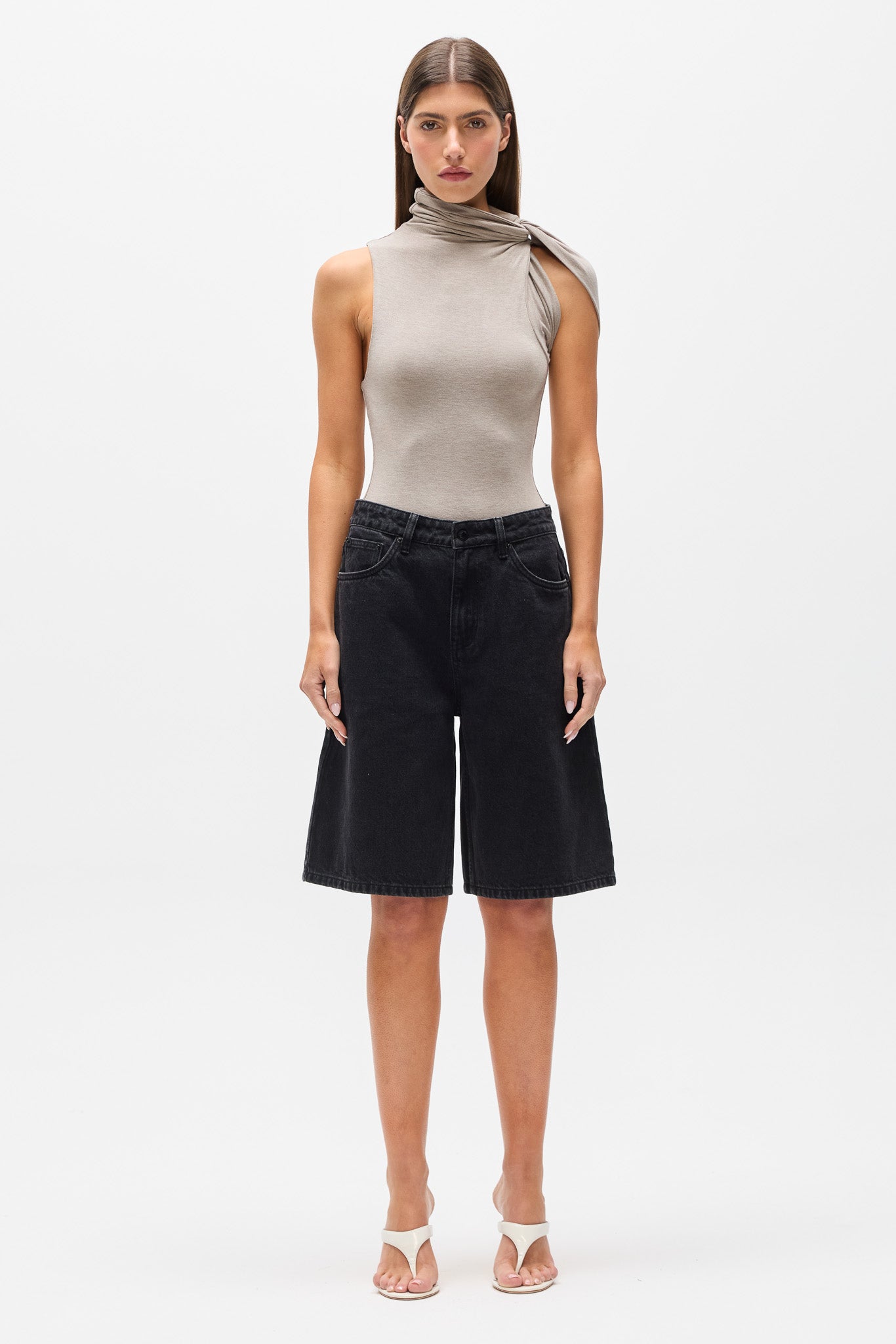 KADIA TOP - LIGHT GREY MARLE