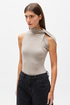 KADIA TOP - LIGHT GREY MARLE