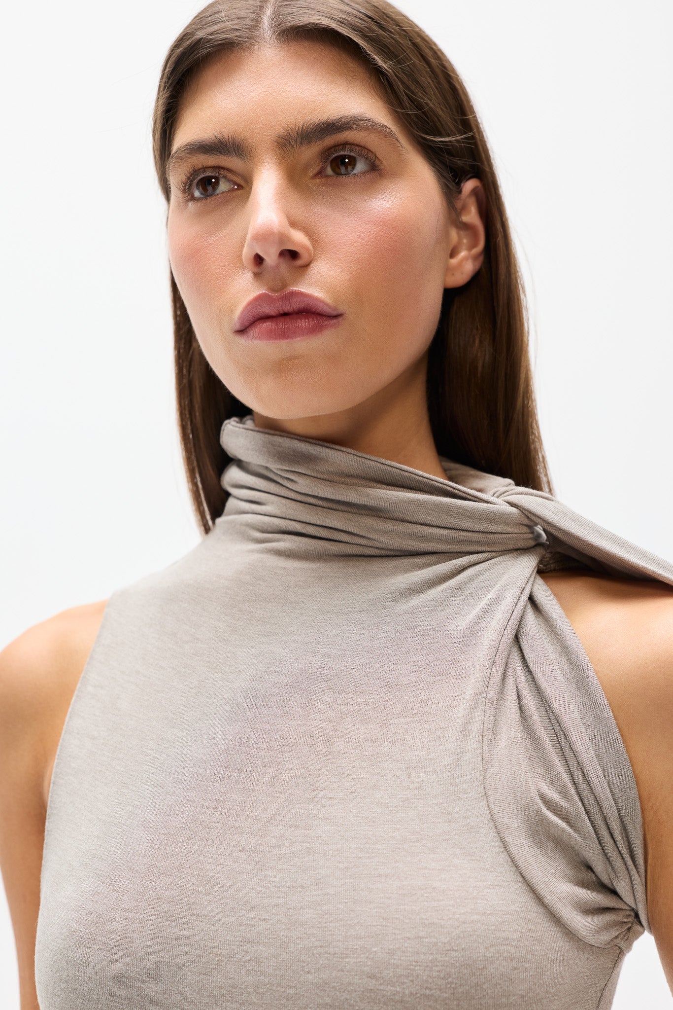 KADIA TOP - LIGHT GREY MARLE