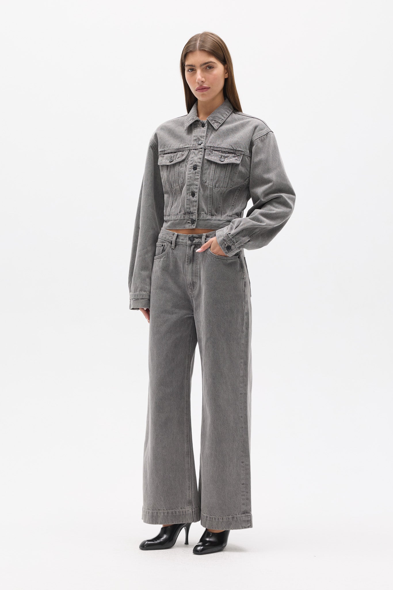 LAINE DENIM JACKET - PORTLAND GREY