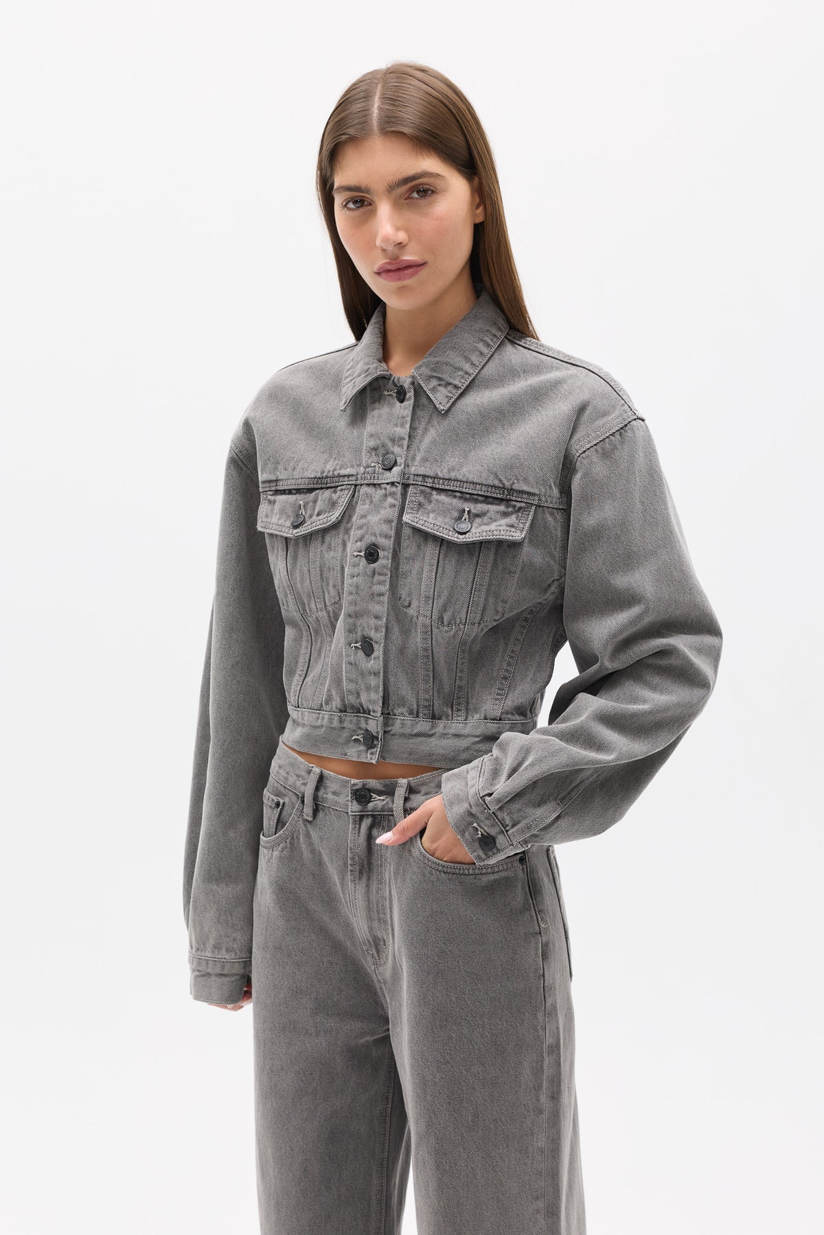 LAINE DENIM JACKET - PORTLAND GREY