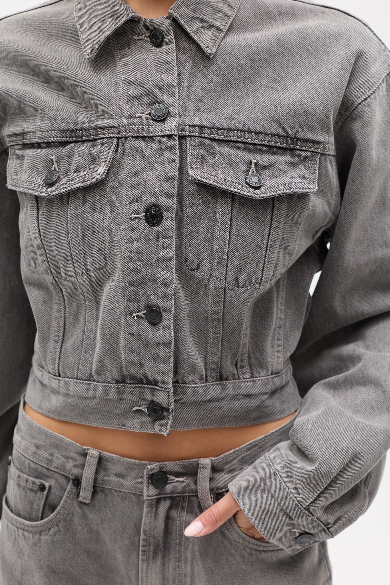 LAINE DENIM JACKET - PORTLAND GREY
