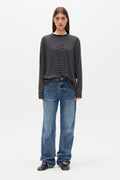LIAM LONG SLEEVE - NAVY STRIPE