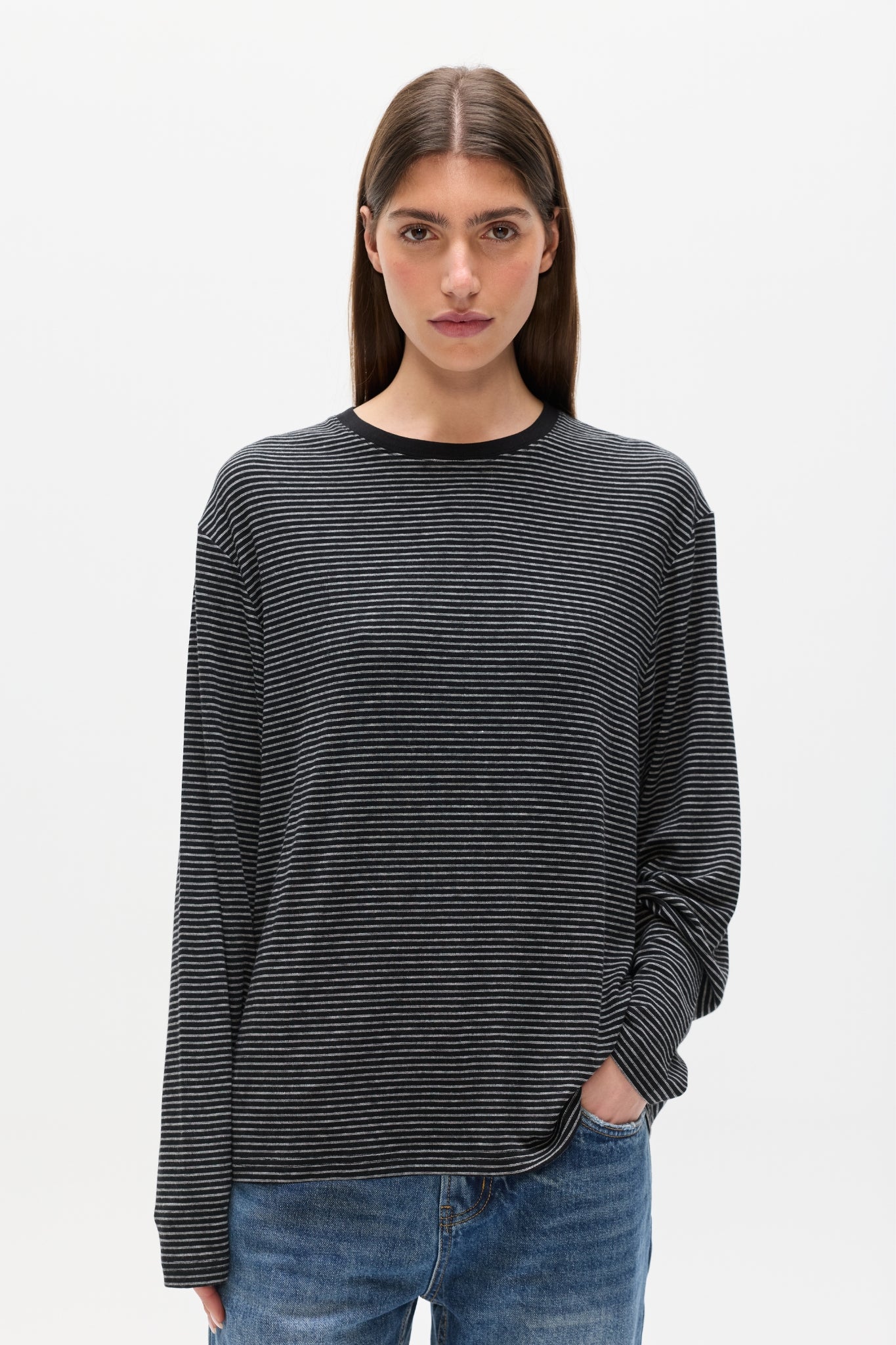 LIAM LONG SLEEVE - NAVY STRIPE