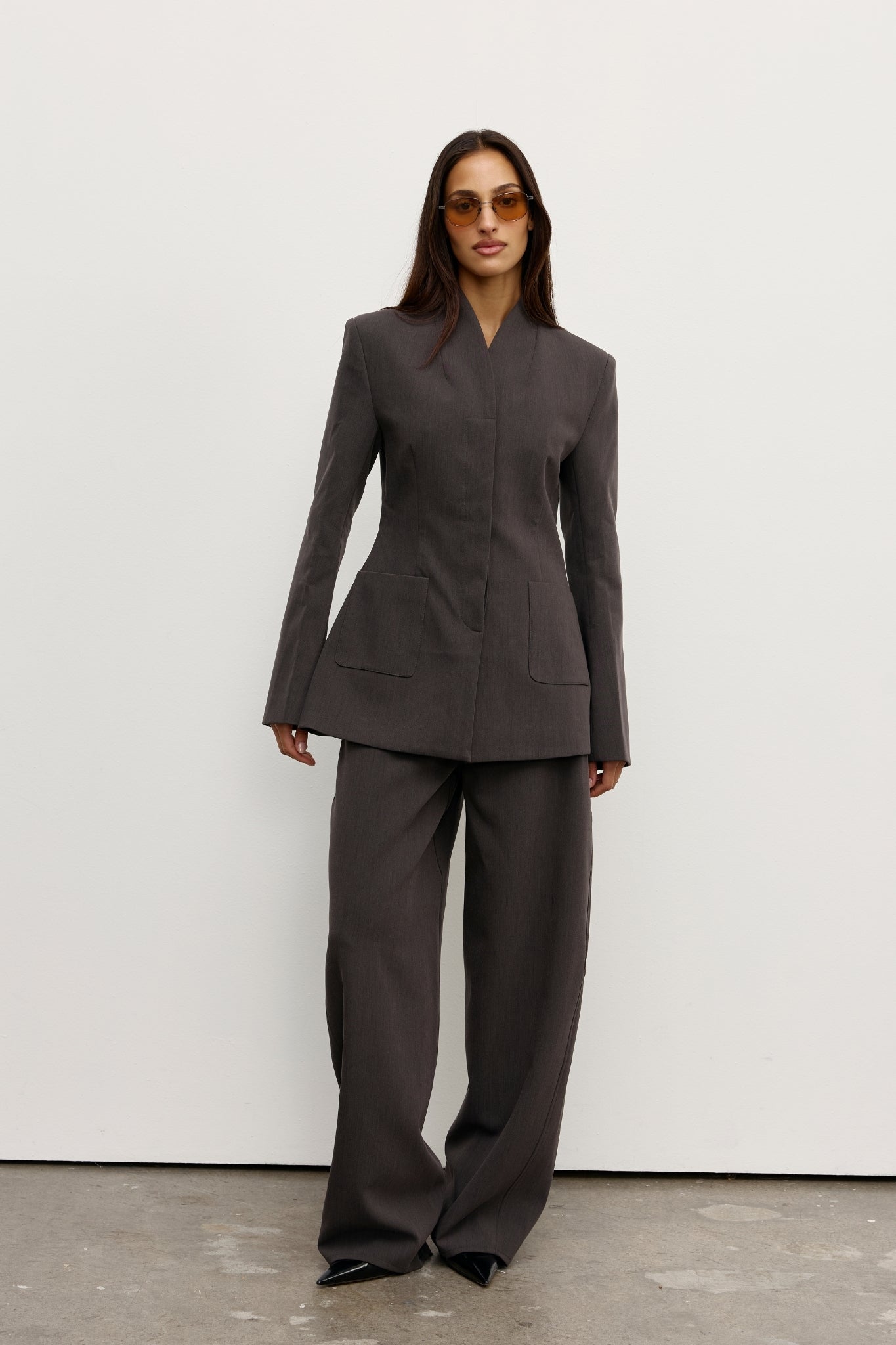 LINDSAY BLAZER - CHARCOAL