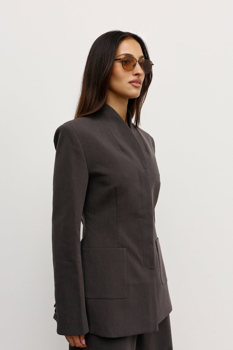 LINDSAY BLAZER - CHARCOAL