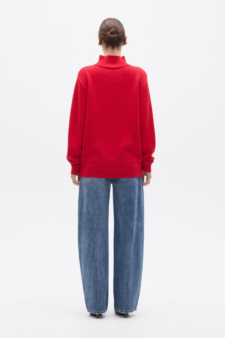 LOTTIE KNIT TURTLENECK - RED