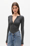 LARA BODYSUIT - DARK HEATHER GREY