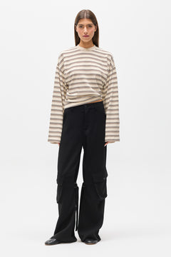 LEX LONG SLEEVE - MOCHA STRIPE