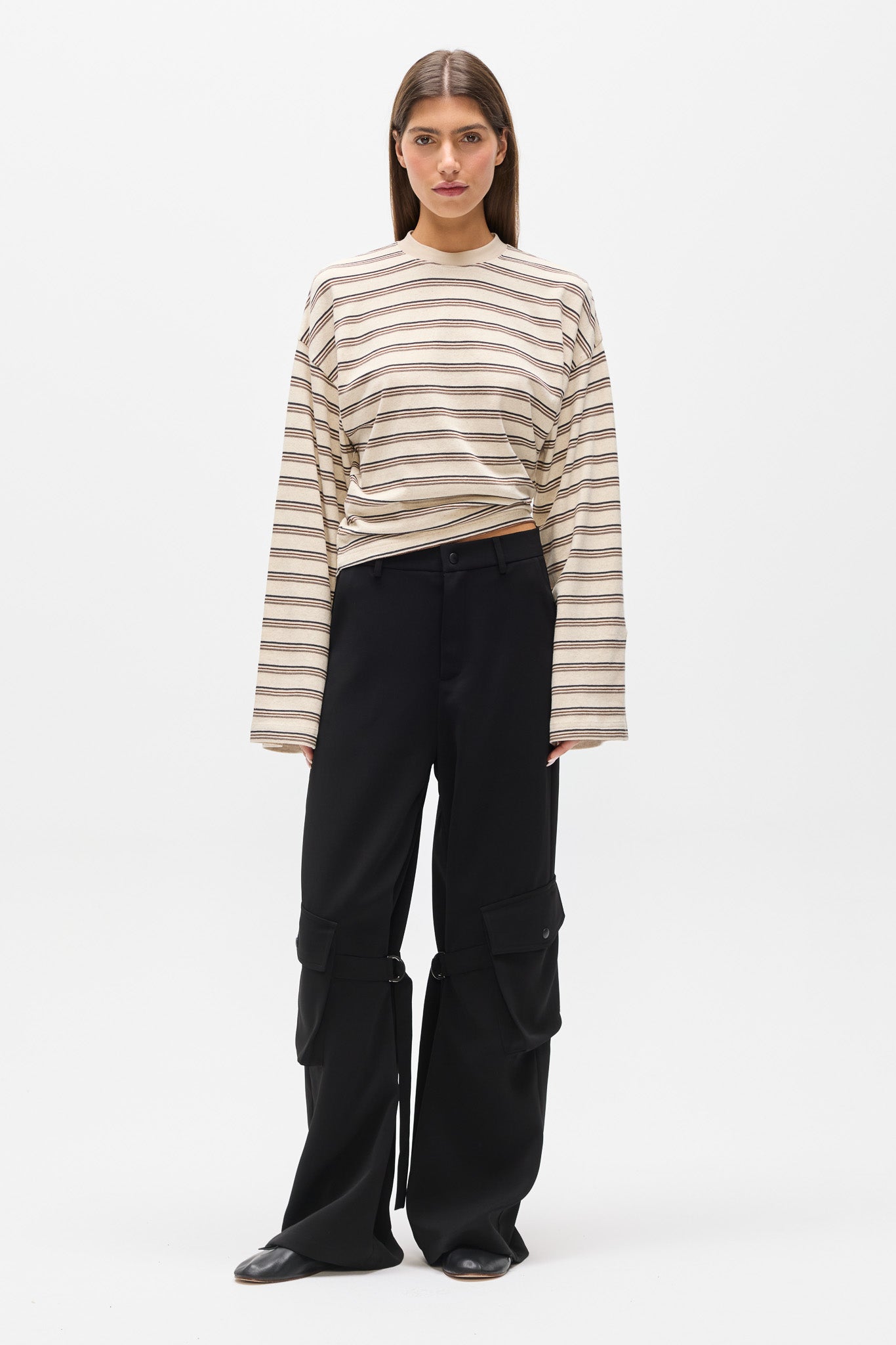 LEX LONG SLEEVE - MOCHA STRIPE