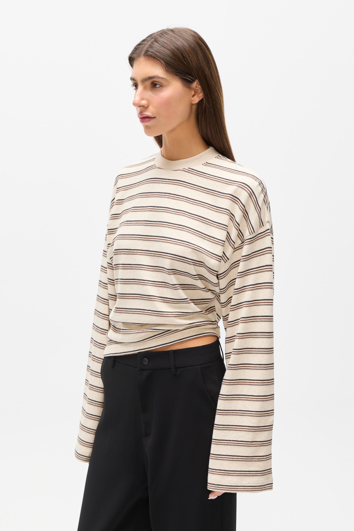 LEX LONG SLEEVE - MOCHA STRIPE
