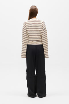 LEX LONG SLEEVE - MOCHA STRIPE