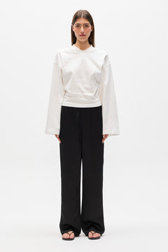 LEX V-NECK LONG SLEEVE TEE - WHITE