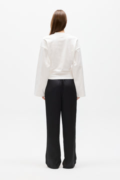 LEX V-NECK LONG SLEEVE TEE - WHITE