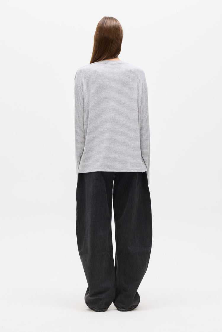LIAM LONG SLEEVE - LIGHT GREY STRIPE
