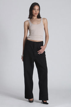 Carrie Ribbed Scoop Neck Tank in Nude, view 1, Bayse Brand