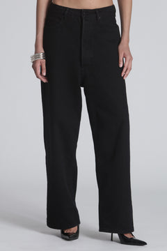 Apollo Mid Rise Drop Crotch Jean in Black, view 2, Bayse Brand