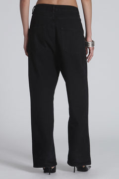 Apollo Mid Rise Drop Crotch Jean in Black, view 3, Bayse Brand