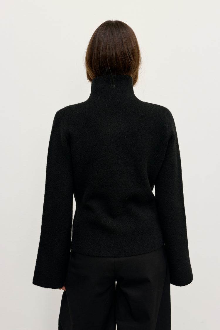 MAISIE KNIT TURTLENECK - BLACK
