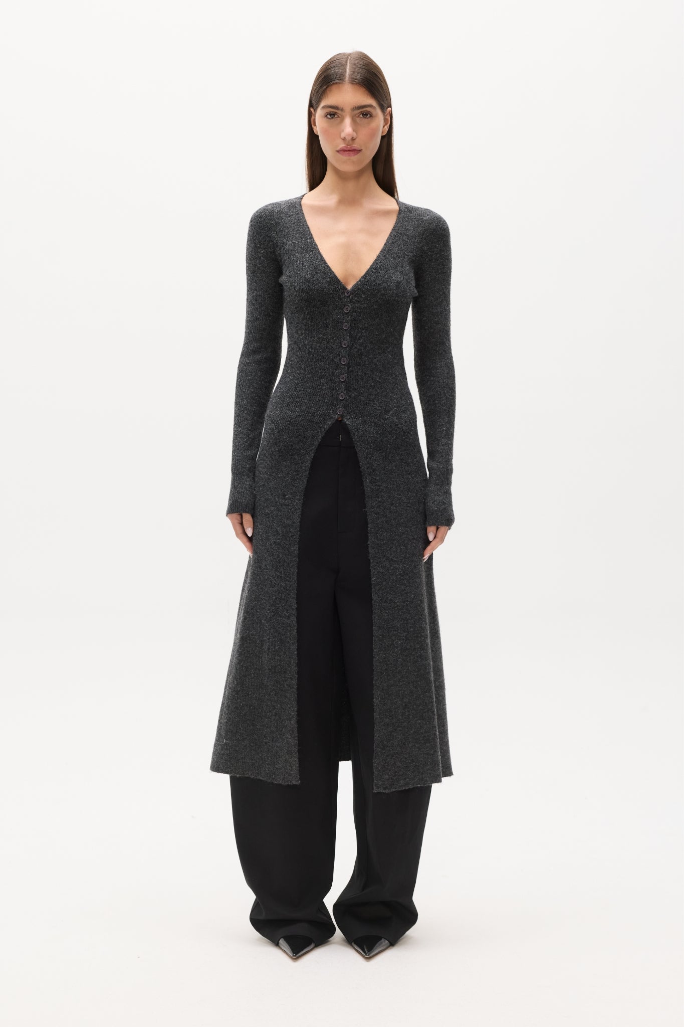 MARGAUX KNIT DRESS - CHARCOAL