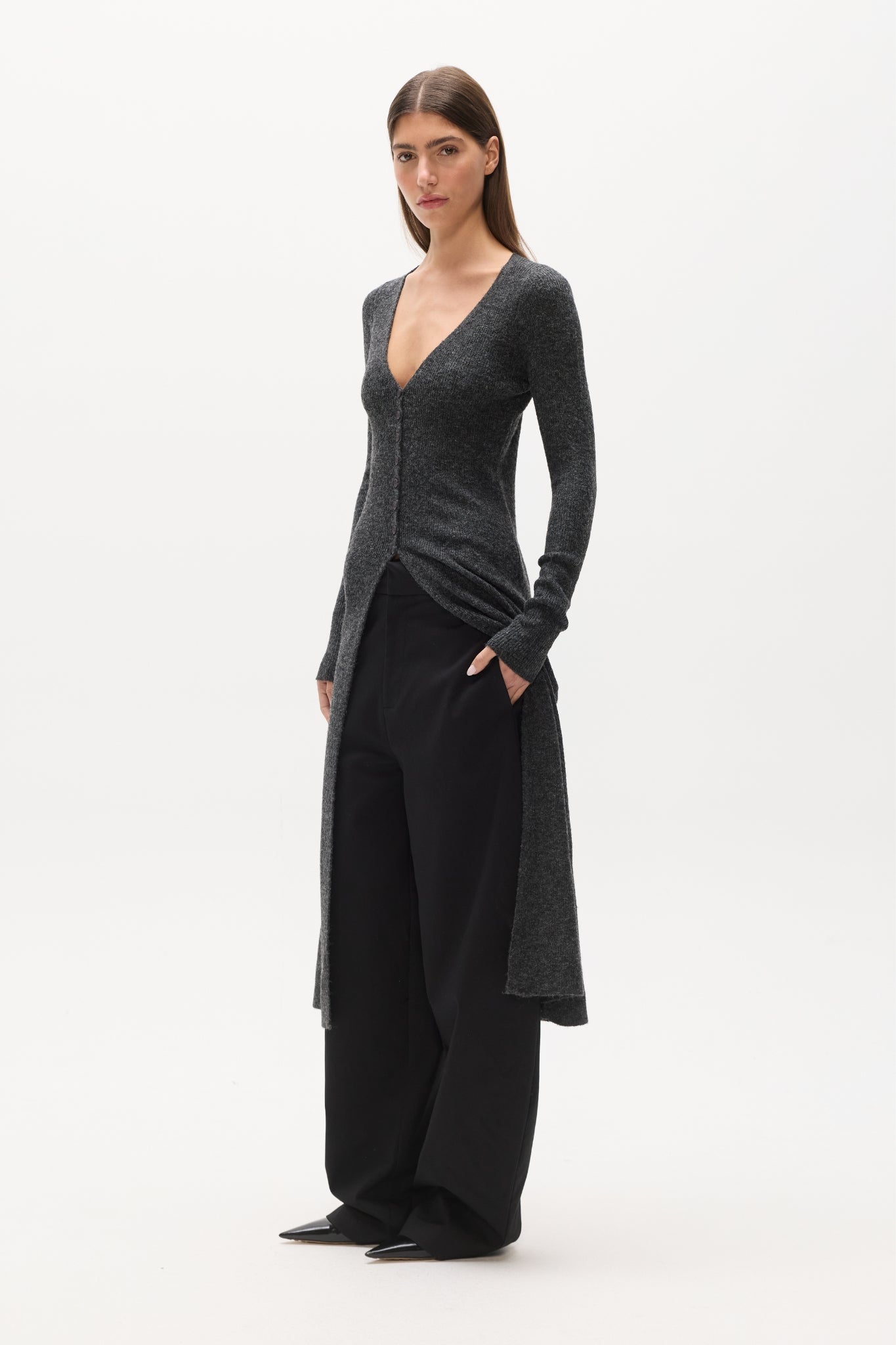 MARGAUX KNIT DRESS - CHARCOAL