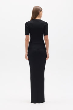 MIRANDA KNIT POLO - BLACK